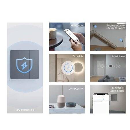 Sonoff M5-1C-120 Wifi Smart Wall Switch 120 Type 1 Gang US Standard - 2