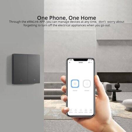 Sonoff M5-2C-80 Wifi Smart Wall Switch 80 Type 2 Gang EU Standard - 2