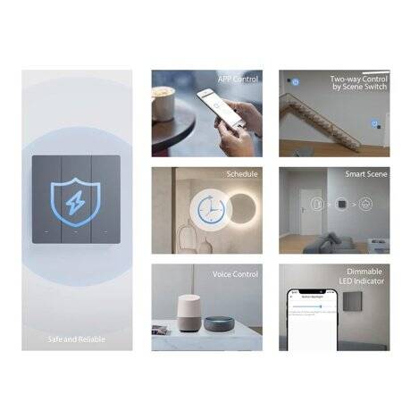 Sonoff M5-2C-80 Wifi Smart Wall Switch 80 Type 2 Gang EU Standard - 4