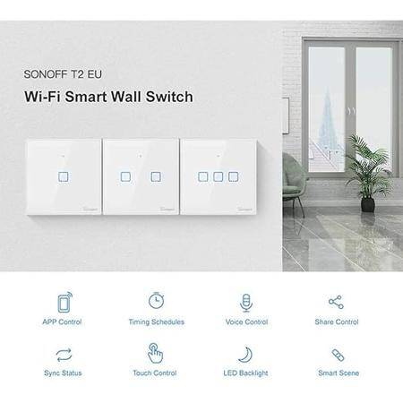 SONOFF T1UK1C-TX Wifi Touch Wireless Switch Smart Home - 2