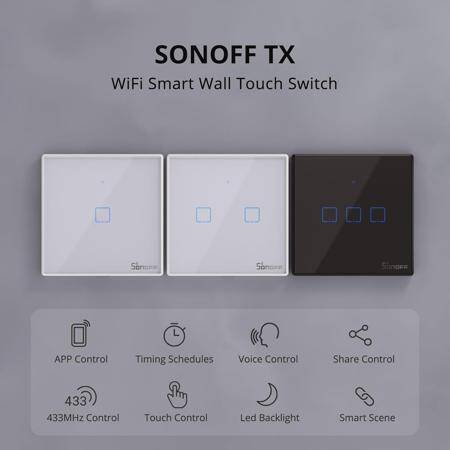 SONOFF T2EU1C-TX Wifi Touch Wireless Switch Smart Home - 3