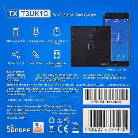 SONOFF T3UK2C-TX Wifi Touch Wireless Switch Smart Home - 4