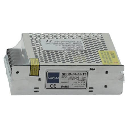 SPBD-50-05-12 POWER SUPPLY 50 WATT 5VDC 6A 12VDC BOX TYPE - 1