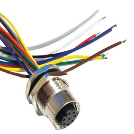 SS-M12A-08P-FF-SF7A50-00 CABLE FEMALE TO WIRE LEAD 8PIN M12A 500MM IP67 - 1