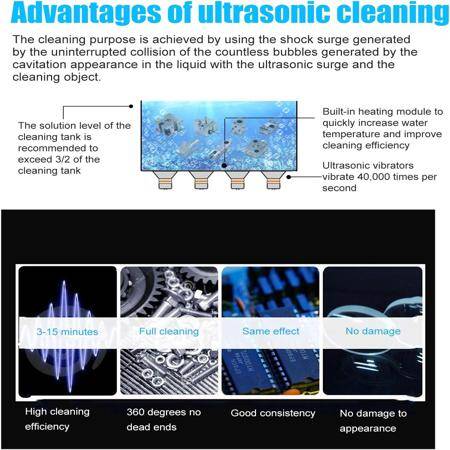 Stainless Steel Ultrasonic Cleaning Machine PS-08A 1.3L 40KHz 60W EU Plug 220V - 5