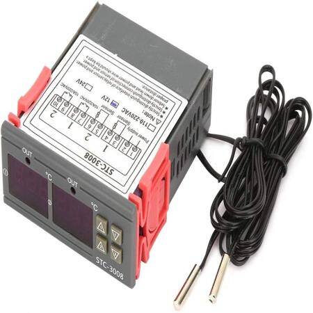 STC-3008 DC24V Dual Display Dual Temperature Adjustable Temperature Controller With 1M Cable - 3