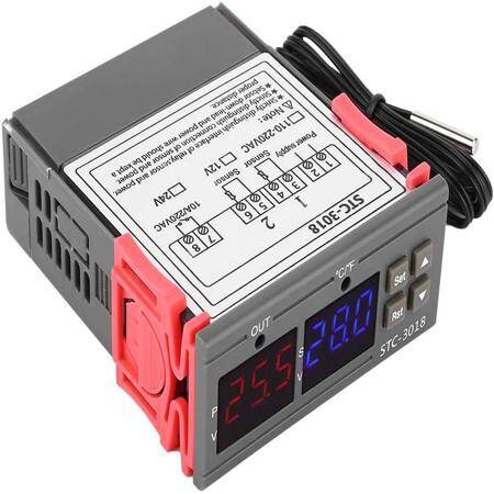 STC-3018 DC24V Dual Display Dual Temperature Adjustable Temperature Controller With 1M Cable - 2