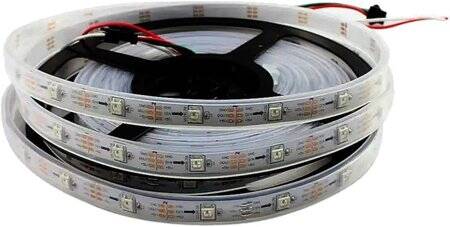 Su Geçirmez 5V SK6812 RGBNW 5050 Siyah SMD LED Şerit 30 LED/Metre Esnek 5 Metrelik Makara IP30 - 1