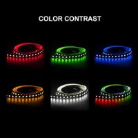 Su Geçirmez 5V WS2812B RGB5050 Siyah Esnek 1M SMD LED Şerit 100 LED/Metre IP30 - 2
