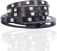 Su Geçirmez 5V WS2812B RGB5050 Siyah SMD LED Şerit 30 LED/Metre Esnek 5 Metrelik Makara IP30 - 1
