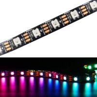 Su Geçirmez 5V WS2812B RGB5050 Siyah SMD LED Şerit 60 LED/Metre Esnek 5 Metrelik Makara IP30 - 1