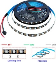 Su Geçirmez 5V WS2812B RGB5050 Siyah SMD LED Şerit 60 LED/Metre Esnek 5 Metrelik Makara IP30 - 4