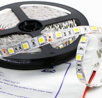 Su Geçirmez FC0B Ra09 4000K Doğal Beyaz 24V SMD LED Şerit 416 LED/Metre Esnek 5 Metrelik Makara 8mm Genişlik - 1