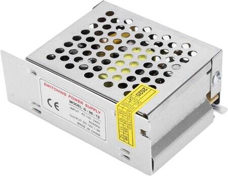 Su geçirmez Gri CB-12V-36W 3A Led Ultra İnce Aluminyum Kasa Mikro Anahtar Kablolu Güç Kaynağı - 1