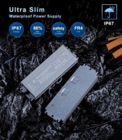 Su geçirmez Gri CB-12V-60W 5A Led Ultra İnce Aluminyum Kasa Mikro Anahtar Kablolu Güç Kaynağı - 2