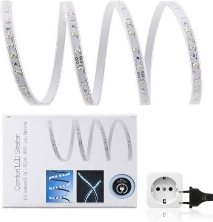Su Geçirmez Sıcak Beyaz 5730 12V SMD LED Şerit 60 LED/Metre Esnek 5 Metrelik Makara - 1