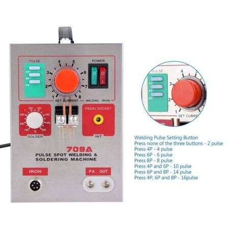 SUNKKO 709A Pilli Nokta Kaynak Makinesi 70B Kaynak Kalemi US Fişli 110V - 2