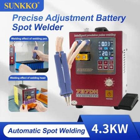 SUNKKO 737DH 4-3KW 18650 Battery Pulse Spot Welder With 70B Spot Welding Pen EU Plug 220V - 3