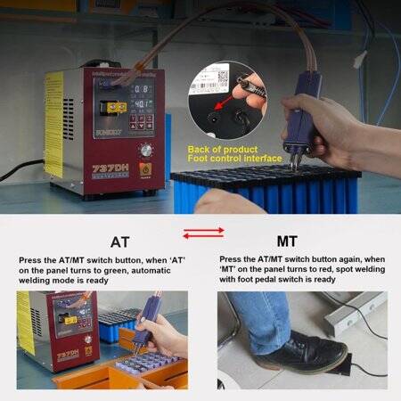 SUNKKO 737DH 4-3KW 18650 Battery Pulse Spot Welder With 70B Spot Welding Pen EU Plug 220V - 4