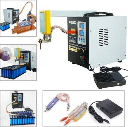 SUNKKO 738AL 18650 Battery Pulse Spot Welder + 73LB Welding Arm US Plug 110V - 3