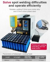 SUNKKO 738AL 18650 Pil Darbe Nokta Kaynakçı + 73LA Kaynak Kolu + 70BN Kaynak Kalemi EU Fişli 220V - 2