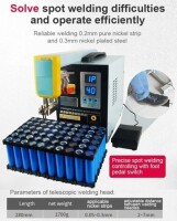 SUNKKO 738AL 18650 Pil Darbeli Nokta Kaynakçı + 73LA Kaynak Kolu + 70BN Kaynak Kalemi UK Fişi 220V - 2