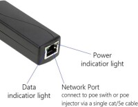 Takım Siyah 12V RJ45 Enjektör POE Ayırıcı Adaptör Kablosu DC5.5x2.1 - 2