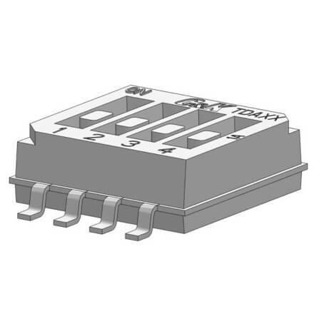 TDA04H0SB1 SWITCH DIP 4 Pos. SPST 25mA 24VDC SMT V/T - 1
