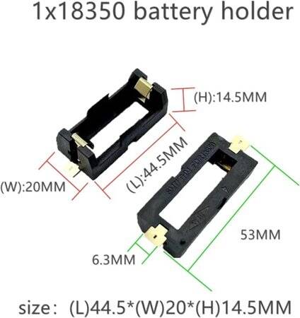 Tekli 18350 Pil Tutucu SMD SMT Pil Yuvası - 3