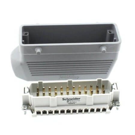 TEX24WP16 CONN.HOOD SIDE ENTRY 24P+PE WITH MALE INSERT - 1