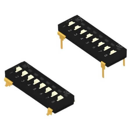 TIM-04-V SWITCH DIP 4 Pos. SPDT 25mA 24VDC SMT V/T - 1