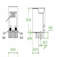 TMRJ001L-08A0-GY-L MODULAR JACK THT R/A 8P8C (RJ45,Ethernet) N/A - 1