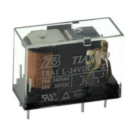 TRA1-L-24VDC-S.Z(2) RELAY POWER 10A 24VDC 1FromC PCB TYPE TRANSPARENT - 1