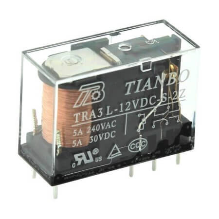 TRA3-L-12VDC-S-2Z(2) RELAY POWER 5A 12VDC 2P Transparent Cover - 1