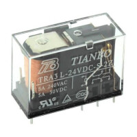 TRA3-L-24VDC-S-2Z(2) RELAY POWER 5A 24VDC 2FormC PCB TYPE TRANSPARENT - 1