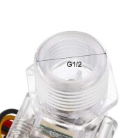 Transparent Water Flow Sensor (Sea) YF-S201C Flowmeter G1/2 1-30L/min 5-15V - 3