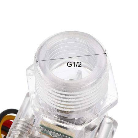 Transparent Water Flow Sensor (Sea) YF-S201C Flowmeter G1/2 1-30L/min 5-15V - 3
