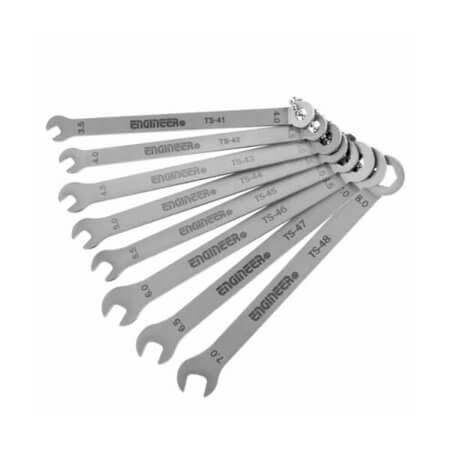 TS-04 WRENCH SET KOMBİNE ANAHTAR SETİ 8Lİ 1-AĞZI AÇIK PASLANMAZ - 1