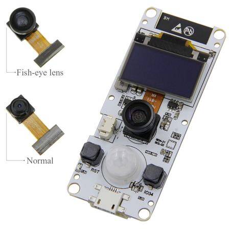 TTGO T-Camera ESP32 WROVER & PSRAM Camera Module ESP32-WROVER-B OV2640 Camera Module 0.96 OLED CH9102F ChipFish-eye lens With Microphone - 1