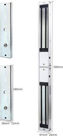 Tutkal Su Geçirmez 250KG 12V DC/500-600MA İki Telli Manyetik Kilit Sağ Çıkış - 2