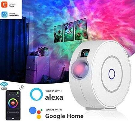 Tuya Smart Star Projector WiFi Laser Starry Sky Waving Night Light Led Colorful APP Wireless Control Alexa Google Home US Plug - 2