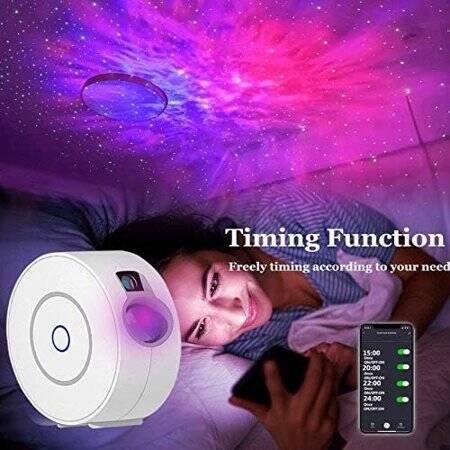 Tuya Smart Star Projector WiFi Laser Starry Sky Waving Night Light Led Colorful APP Wireless Control Alexa Google Home US Plug - 4