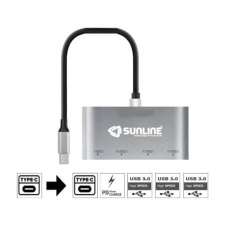 TYPE C ADAPTÖR ÇOKLAYICI USB 3.0 TYPE C – 3X USB 3.0 PD ŞARJ DÖNÜŞTÜRÜCÜ - 1