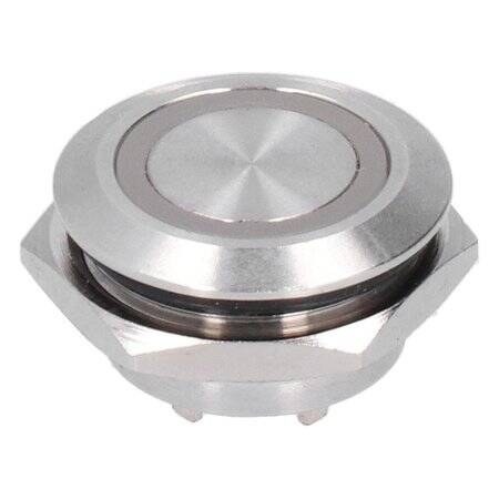 Ultra Kısa Düz Kafa 19mm 3-6V Su Geçirmez Anlık Kendinden Sıfırlamalı Ultra İnce Dokunmatik Metal Push buton Beyaz Ledli - 5