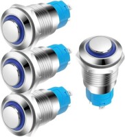 Ultra-Short Flat Head 12mm 12--24V Waterproof Momentary Self-Resert Ultra-Thin Touch Metal Push Button With Red Led Light - 1