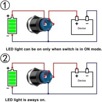 Ultra-Short Flat Head 12mm 12--24V Waterproof Momentary Self-Resert Ultra-Thin Touch Metal Push Button With Red Led Light - 5