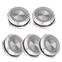 Ultra-Short Flat Head 12mm 12--24V Waterproof Momentary Self-Resert Ultra-Thin Touch Metal Push Button With White Led Light - 4