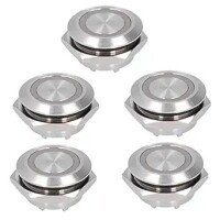 Ultra-Short Flat Head 12mm 12--24V Waterproof Momentary Self-Resert Ultra-Thin Touch Metal Push Button With Yellow Led Light - 1