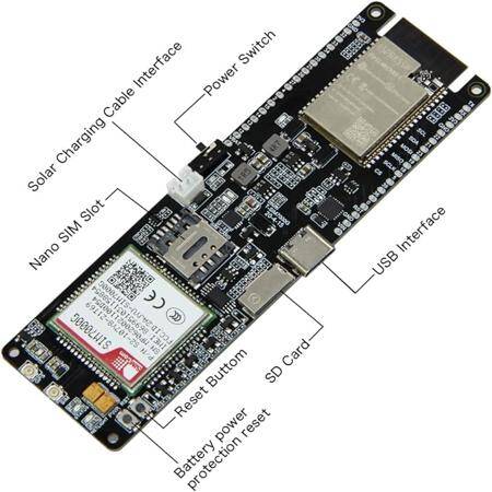  Unsoldered TTGO T-SIM7000G Module ESP32-WROVER-B Chip WiFi Bluetooth 18560 Battery Holder Solar Charge Development Board CH9102F Chip - 4