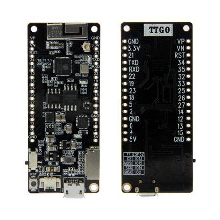 Unsoldered TTGO T8 V1.7 ESP32 8MB PSRAM TF CARD 3D ANTENNA WiFi & Bluetooth ESP32-WROVER Micropython 4MB FLASH(CH9102F Chip) - 4